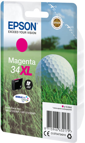 Epson Golf ball Singlepack Magenta 34XL DURABrite Ultra Ink Epson Golf ball Singlepack Magenta 34XL DURABrite Ultra Ink
